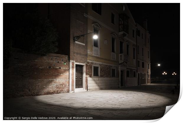 light on the street in Venice Print by Sergio Delle Vedove