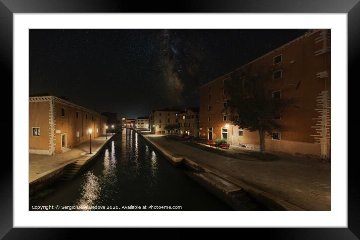 A canal in Venice Framed Mounted Print by Sergio Delle Vedove
