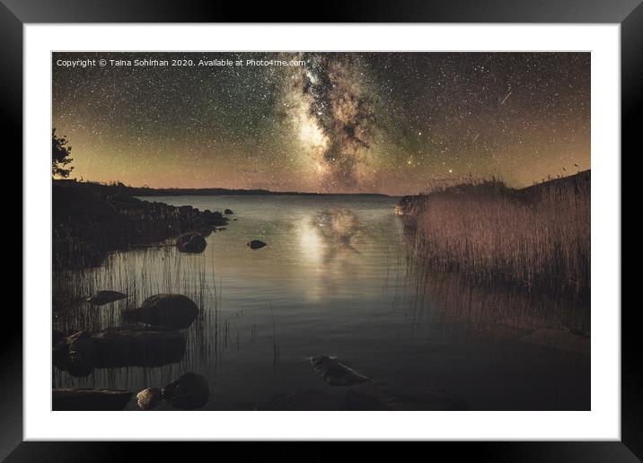 Nocturnal Sea and Stars Framed Mounted Print by Taina Sohlman