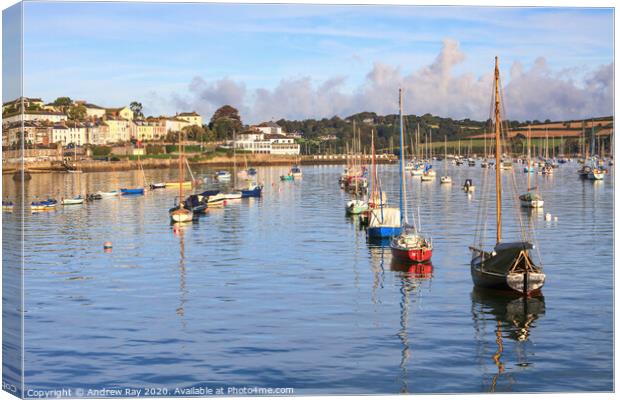Boats at Falmouth  Canvas Print by Andrew Ray