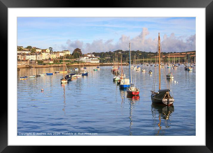 Boats at Falmouth  Framed Mounted Print by Andrew Ray