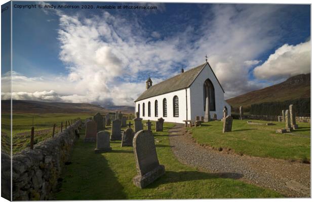 Scottish Highland Old Church Canvas Print by Andy Anderson