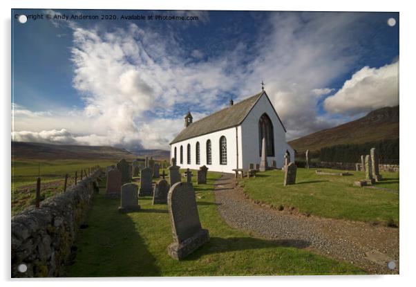 Scottish Highland Old Church Acrylic by Andy Anderson