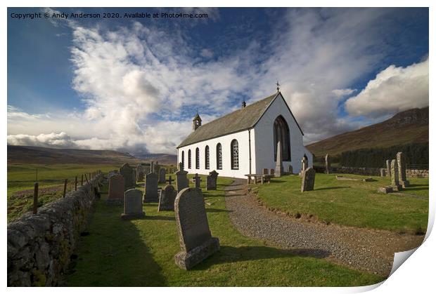 Scottish Highland Old Church Print by Andy Anderson