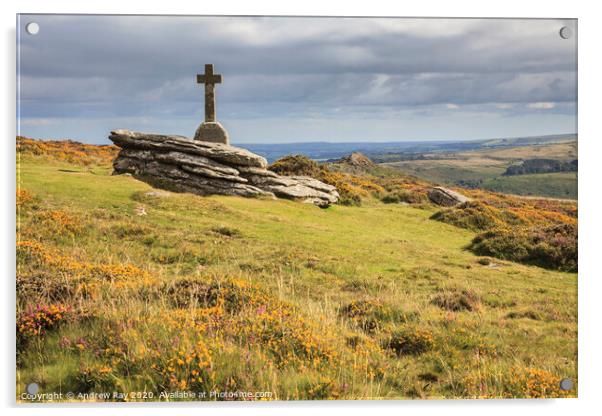 Yar Tor Cross (Dartmoor)  Acrylic by Andrew Ray
