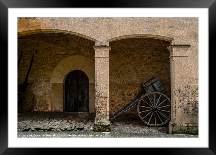 An Old Mallorcan Farm Doorway, Digital Art Framed Mounted Print by Paul F Prestidge