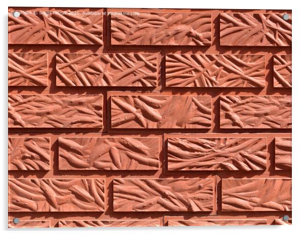 Original background from a figured red brick Acrylic by Sergii Petruk