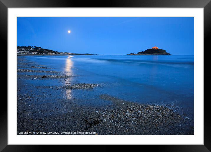 Moon Trail (St Michael's Mount) Framed Mounted Print by Andrew Ray