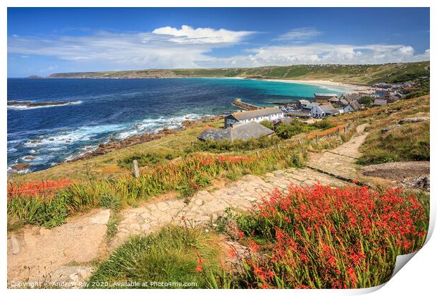 Towards Sennen Cove Print by Andrew Ray