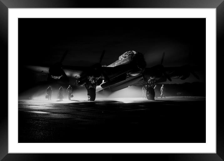 Lancaster Bomber Ghost Crew Framed Mounted Print by J Biggadike