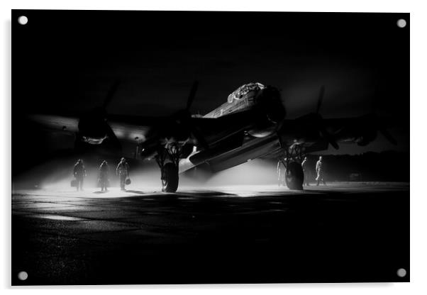 Lancaster Bomber Ghost Crew Acrylic by J Biggadike
