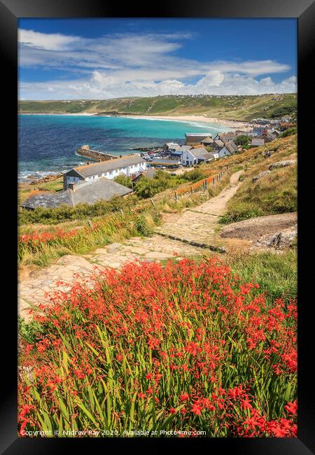 Sennen Cove view Framed Print by Andrew Ray