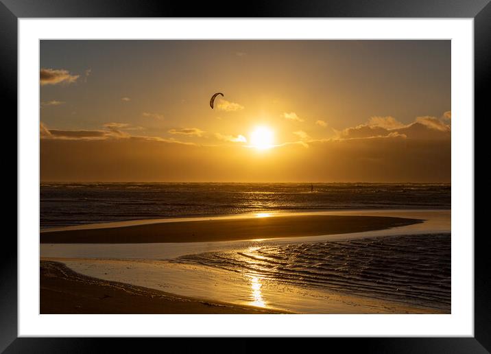 Sunset At Ainsdale Beach Framed Mounted Print by Roger Green