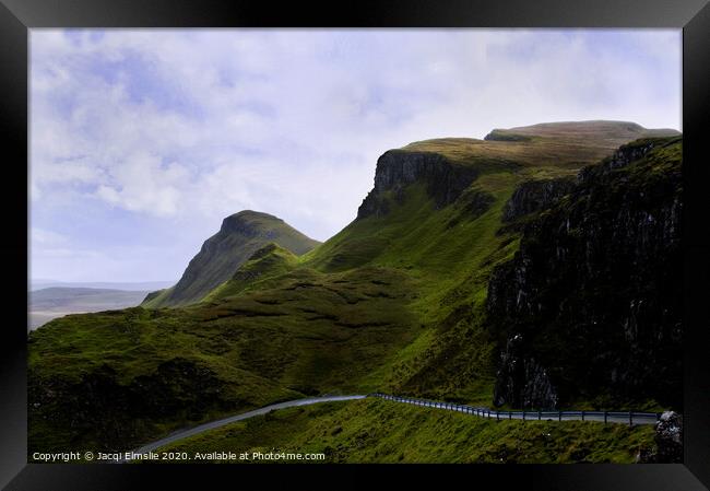 It's A Long Climb Up The Quiraing Framed Print by Jacqi Elmslie