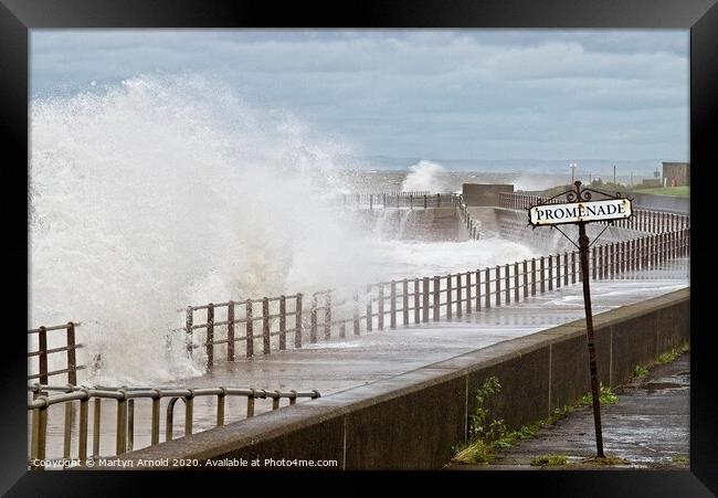 Rough Seas at Maryport Framed Print by Martyn Arnold
