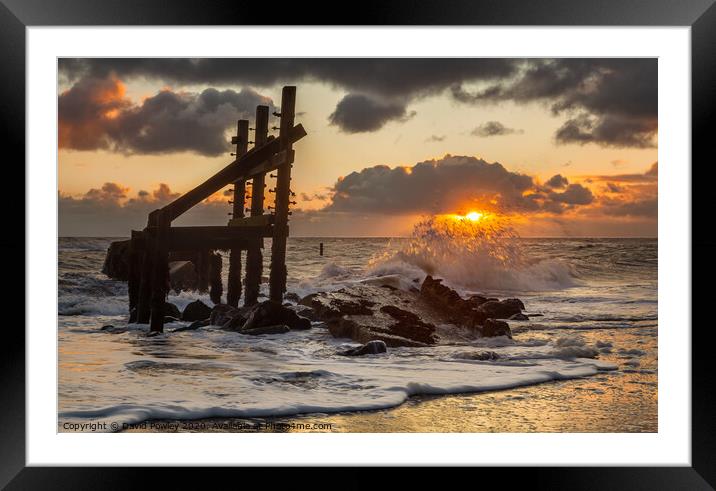 Sunrise on Happisburgh Beach Framed Mounted Print by David Powley