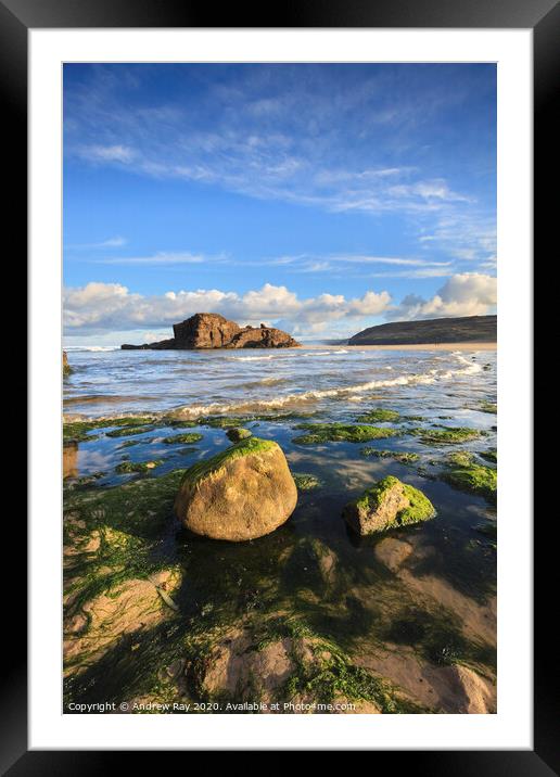 Incoming tide (Perranporth) Framed Mounted Print by Andrew Ray