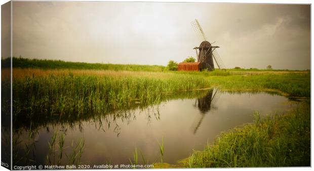 Reflections of an old windmill Canvas Print by Matthew Balls
