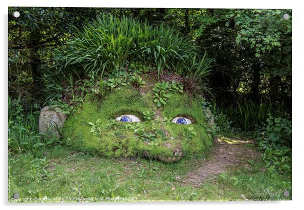 The Giant’s Head, at the Lost Gardens of Heligan Acrylic by kathy white