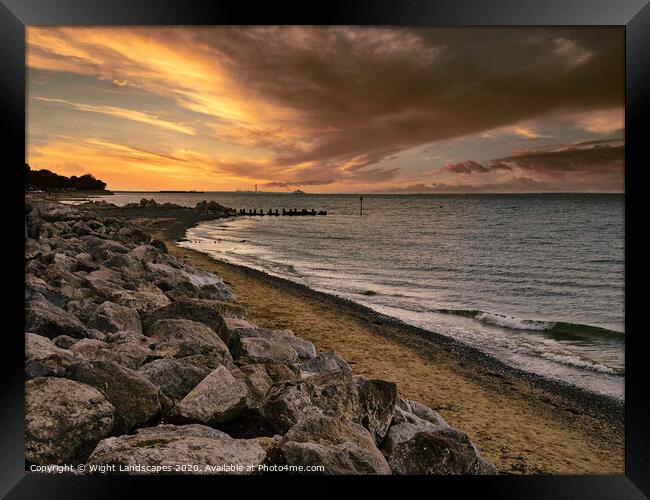 Seaview Sunset Isle Of Wight Framed Print by Wight Landscapes