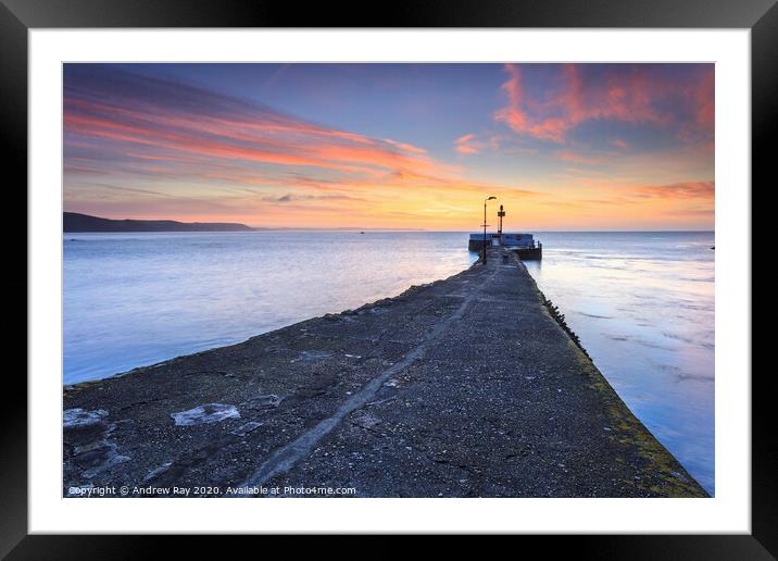 Banjo Pier at Sunrise Framed Mounted Print by Andrew Ray