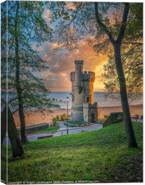 Sunrise At Appley Tower Canvas Print by Wight Landscapes