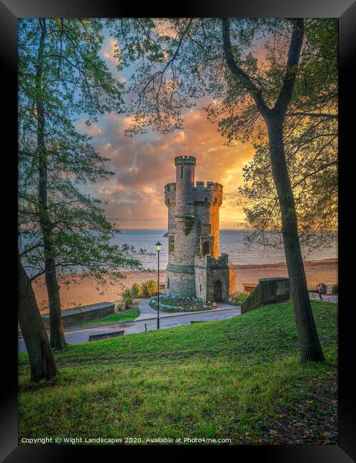 Sunrise At Appley Tower Framed Print by Wight Landscapes