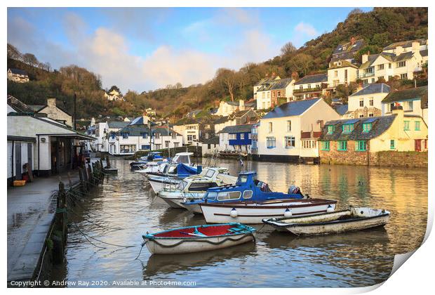 First light (Polperro) Print by Andrew Ray