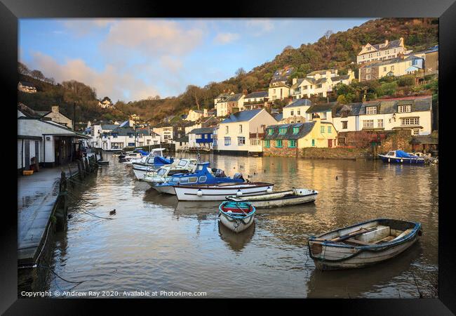 Polperro at first light Framed Print by Andrew Ray
