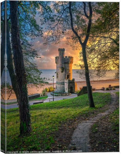 Dawn Sunrise At Appley Tower Canvas Print by Wight Landscapes
