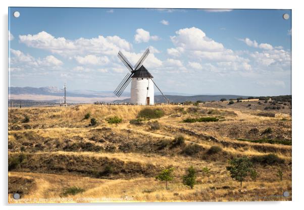 Tradicional Windmill in Ojos Negros, Teruel, Spain Acrylic by Pere Sanz