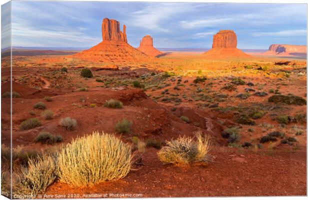 Sunset view at Monument Valley, Navajo Nation, USA Canvas Print by Pere Sanz