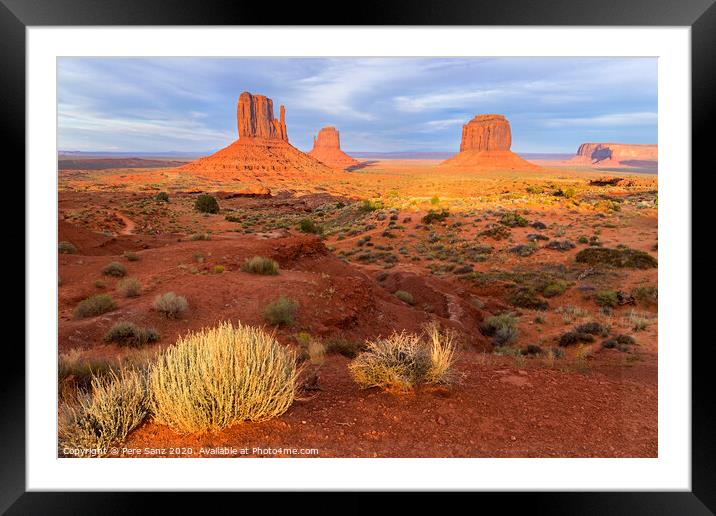 Sunset view at Monument Valley, Navajo Nation, USA Framed Mounted Print by Pere Sanz