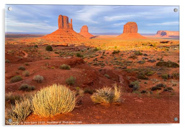 Sunset view at Monument Valley, Navajo Nation, USA Acrylic by Pere Sanz