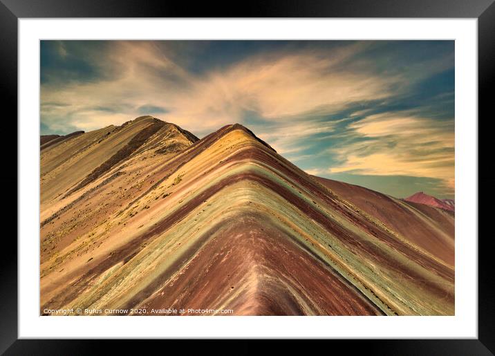 Rainbow mountain Framed Mounted Print by Rufus Curnow