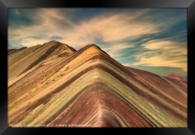 Rainbow mountain Framed Print by Rufus Curnow