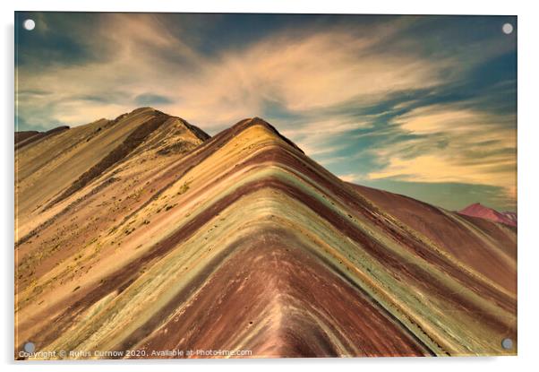 Rainbow mountain Acrylic by Rufus Curnow