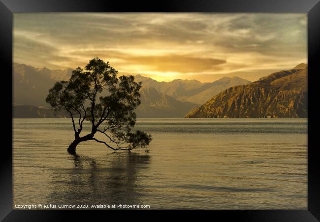 Sunset over Lake Wanaka Framed Print by Rufus Curnow