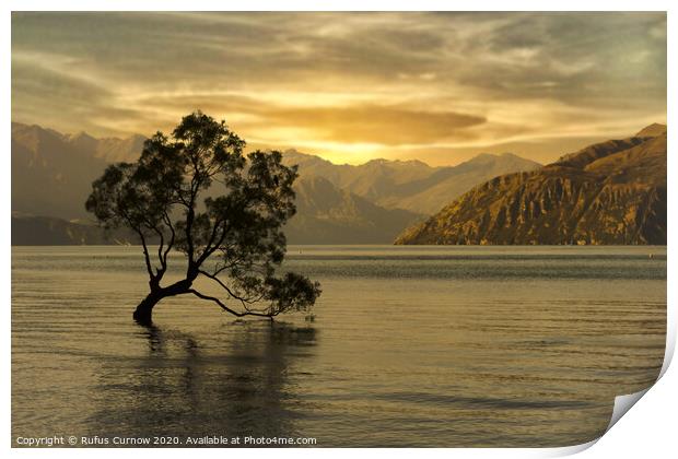 Sunset over Lake Wanaka Print by Rufus Curnow