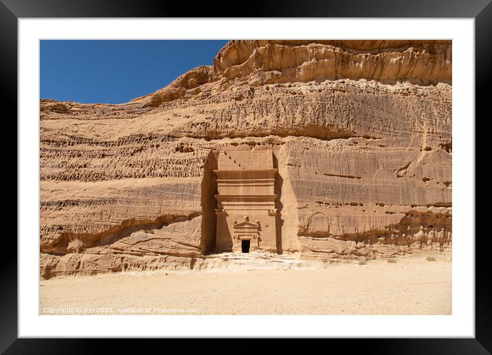 Nabatean Tomb Madain Salih Framed Mounted Print by P H