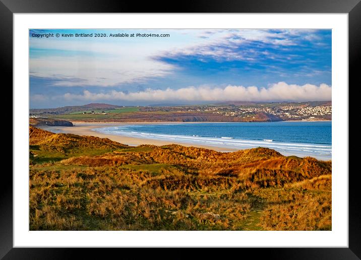 gwithian beach cornwall Framed Mounted Print by Kevin Britland