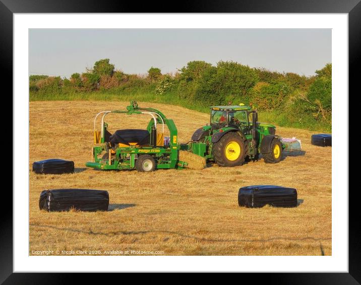 Wrapping Hay Bales Framed Mounted Print by Nicola Clark