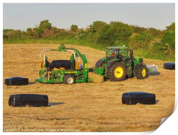 Wrapping Hay Bales Print by Nicola Clark