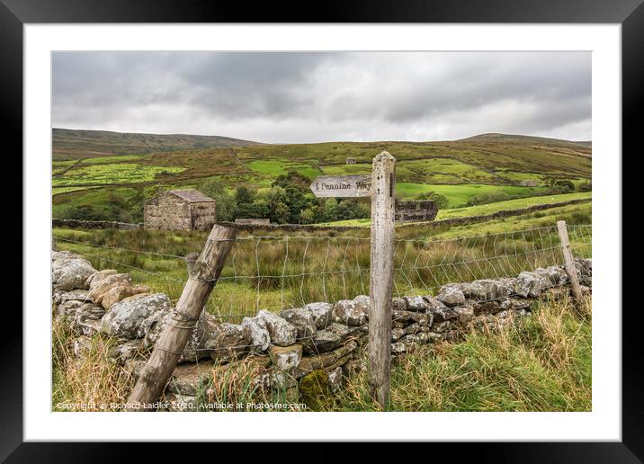 To Hardraw Eight Miles on the Pennine Way Framed Mounted Print by Richard Laidler