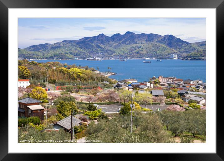 Shodoshima island seaside village Framed Mounted Print by Sanga Park