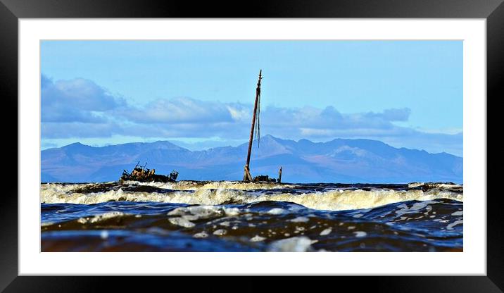 Clyde puffer shipwreck Kaffir off Ayr, and Arran Framed Mounted Print by Allan Durward Photography