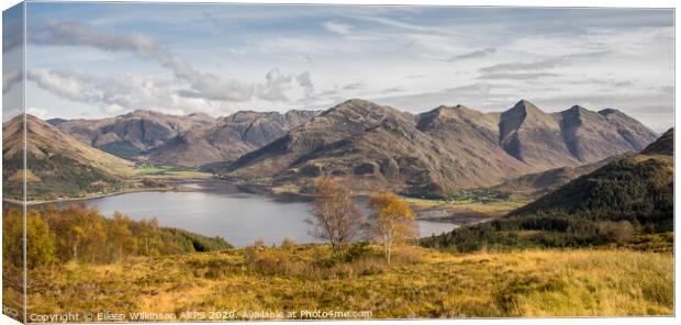 The Five Sisters of Kintail from Mam Ratagan   Canvas Print by Eileen Wilkinson ARPS EFIAP