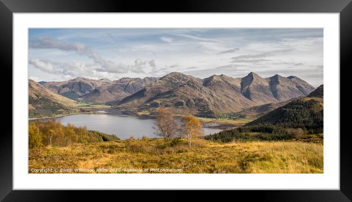The Five Sisters of Kintail from Mam Ratagan   Framed Mounted Print by Eileen Wilkinson ARPS EFIAP