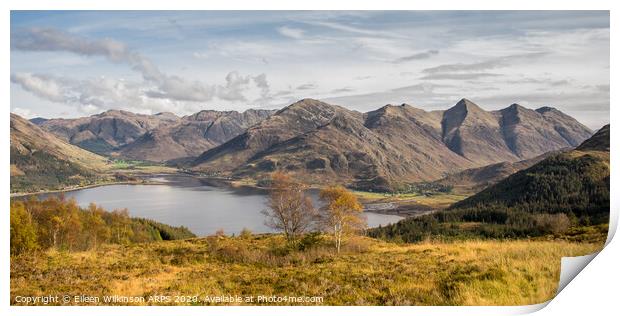 The Five Sisters of Kintail from Mam Ratagan   Print by Eileen Wilkinson ARPS EFIAP