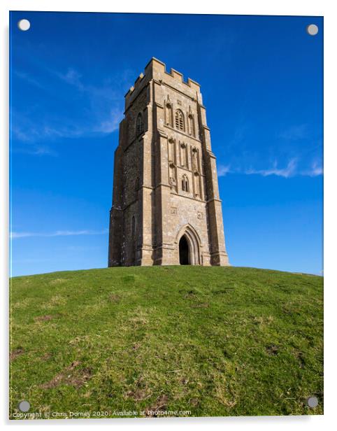 St. Michaels Tower on Glastonbury Tor in Somerset, UK Acrylic by Chris Dorney